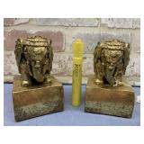 PAIR OF GOLD GILT STYLE ELEPHANT BOOKENDS BY