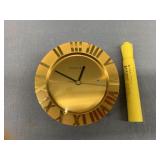 TIFFANY & CO. GOLD DESK CLOCK WITH DATE