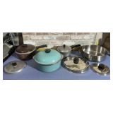 BOX LOT: ASSORTED POTS, PANS & LIDS