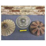 (3 PCS) ASSORTED VINTAGE GLASS CEILING LIGHT COVER