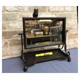 VINTAGE METAL TABLETOP MIRROR ON SWIVEL