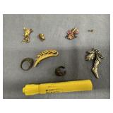 (8 PCS) ASSORTED GOLD & SILVER TONED JEWELRY;