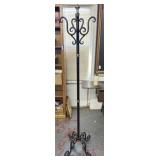 TALL METAL SCROLLWORK HALL TREE / COAT RACK