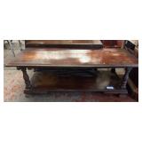 VINTAGE WOODEN TWO-TIER COFFEE TABLE