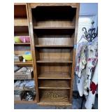 SOLID OAK 5-TIER TALL NARROW BOOKSHELF