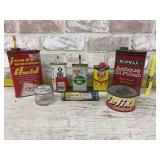 ADVERTISING ITEMS: 8 PCS VINTAGE FLUIDS & OIL TINS