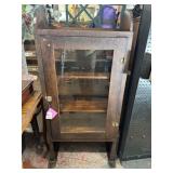 ANTIQUE, PETITE, GLASS-FRONT OAK DENTAL / DISPLAY