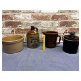 (4 PCS) POTTERY -1 STONEWARE CROCK W/ LOCKING