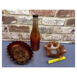 (3 PCS) IRRIDESCENT GLASS - CARNIVAL GLASS