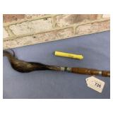 AFRICAN HORSE HAIR SWATTER WITH CARVED HANDLE