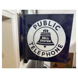 ENAMEL BELL SYSTEM PUBLIC TELEPHONE SIGN -