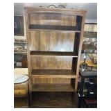 SOLID OAK 5-TIER OPEN BOOKSHELF