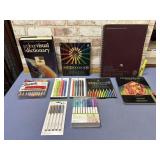 TUB LOT: ART ITEMS - PENS, MARKERS, PENCILS,