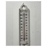 VINTAGE METAL WALL HANGING THERMOMETER