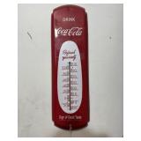 VINTAGE METAL ADVERTISING THERMOMETER FOR
