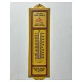 VINTAGE METAL ADVERTISING THERMOMETER FOR