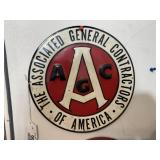 VINTAGE ROUND METAL SIGN 'THE ASSOCIATED