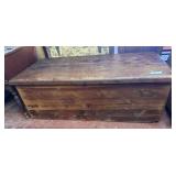 EARLY WOODEN BLANKET BOX;  45' x 20.5' x 16'