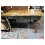 VINTAGE RUSTIC-STYLE WOODEN FARM TABLE W/ DRAWER