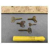 (5 PCS) VINTAGE CLOCK WINDING KEYS