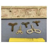 (5 PCS) VINTAGE CLOCK WINDING KEYS