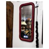 VINTAGE BEVELED MIRROR W/ PAINTED WOOD FRAME