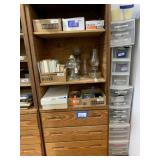 OPEN FRONT BOOKCASE W/ 3 DRAWERS-CARGO STYLE