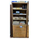 OPEN FRONT BOOKCASE W/ 3 DRAWERS-CARGO STYLE