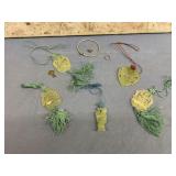 BOX LOT: JEWELRY - 5 JADE PENDANTS, SILVER TONE