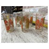 (6 PCS) VINTAGE COLLINS GLASSES W / FRUIT DESIGN