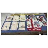 BOX LOT: 9 PCS - VINTAGE EMBROIDERED TABLE