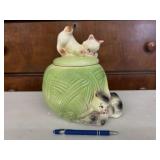 VINTAGE PLAYFUL KITTENS WITH YARN BALL COOKIE JAR