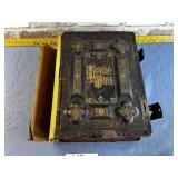 ANTIQUE FAMILY HOLY BIBLE; 11' X 14'; (FRAGILE