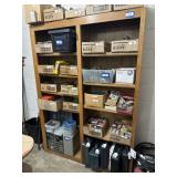 OPEN TWO-SECTION BOOKCASE, 10 SHELVES;