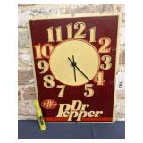 VINTAGE DR PEPPER WALL CLOCK - PLASTIC