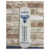 VINTAGE METAL ADVERTISING THERMOMETER FOR