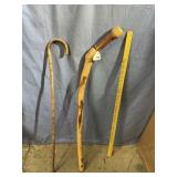 (2 PCS) WOOD WALKING STICKS