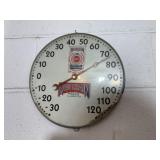 VINTAGE ROUND ADVERTISING THERMOMETER FOR