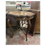 ANTIQUE MARQUETRY INLAID OCCASSIONAL TABLE