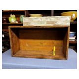 LARGE WOOD BOX WITH METAL HANDLES