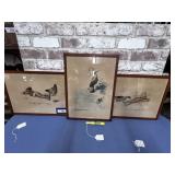 (3X) FRAMED LITHOGRAPHS BY GEORGE REDON