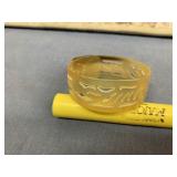 VINTAGE CARVED BRACELET; POSSIBLY BAKELITE IN