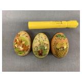 (3 PCS) VINTAGE METAL EASTER EGGS
