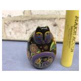 LAUREL BURCH FLOWERING FELINE PORCELAIN EGG