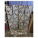 (6 PCS) 4 VINTAGE CAST IRON PORCH PANELS & 2