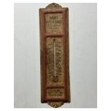 VINTAGE METAL ADVERTISING THERMOMETER FOR