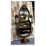 GOLD TONE VICTORIAN STYLE TABLETOP MIRROR