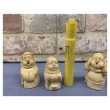 (3 PCS) VINTAGE G.R. GINO CARVED ALABASTER