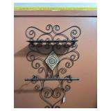 IRON WALL HANGING WITH SHELF & TOWEL RACK