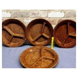 (4 PCS)VINTAGE KYS-ITE DIVIDED MELAMINE PLATES